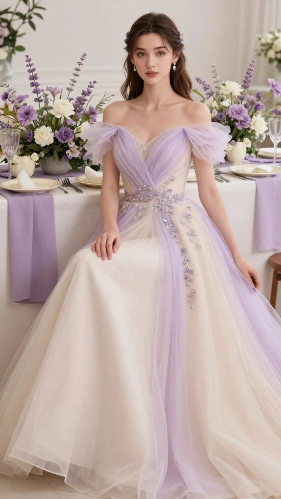 18 Color Ideas for a Modern Civil Wedding That Will Leave Guests in Awe! - 4. Soft Lavender and Cream 1