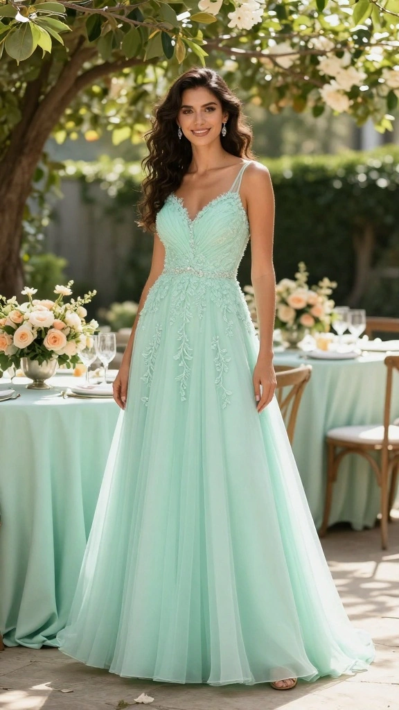 18 Color Ideas for a Modern Civil Wedding That Will Leave Guests in Awe! - 7. Mint Green and Peach 1
