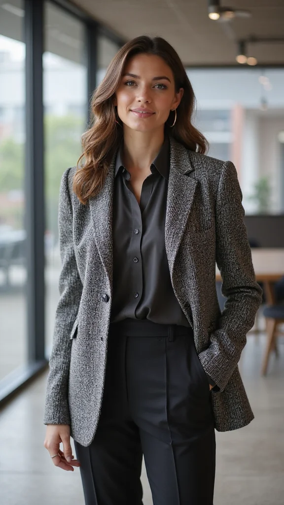 18 Stylish Reset Outfits That Will Transform Your Office Look! - 15. Textured Blazer 1
