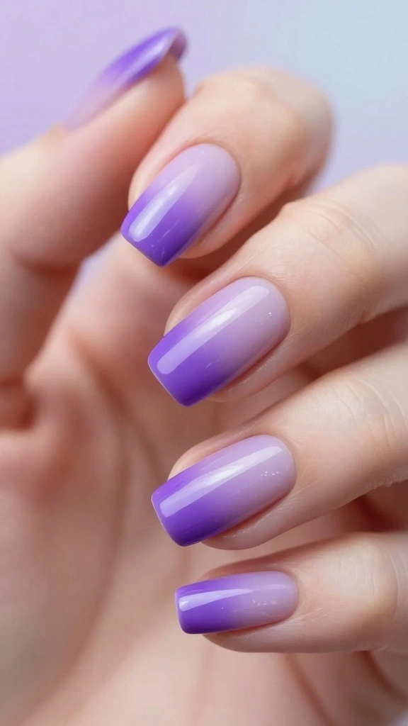 19 Minimal Nail Designs That Are Quick and Stylish (Your Friends Will Be Jealous!) - 1. Chic Lilac Ombre 1