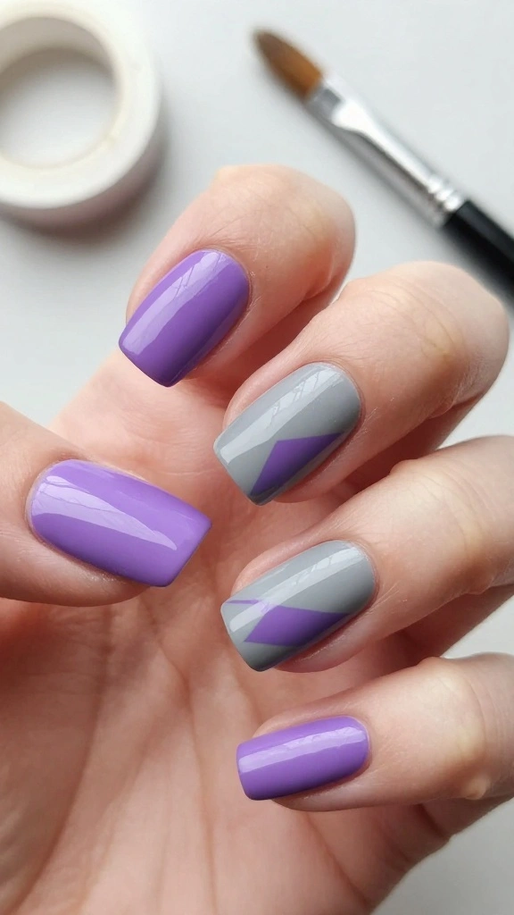 19 Minimal Nail Designs That Are Quick and Stylish (Your Friends Will Be Jealous!) - 11. Color Blocked Nails 1
