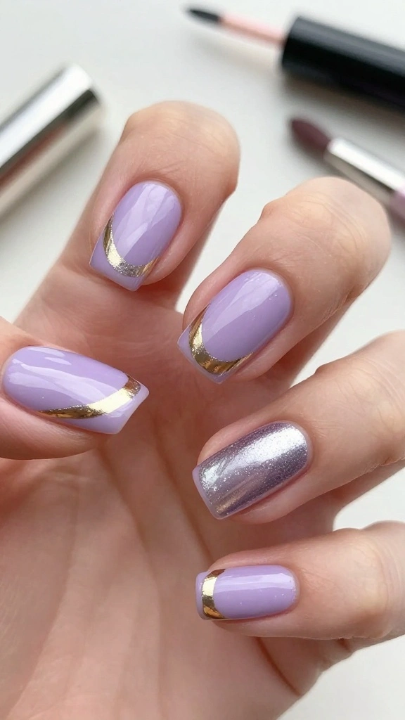 19 Minimal Nail Designs That Are Quick and Stylish (Your Friends Will Be Jealous!) - 12. Metallic Accents 1