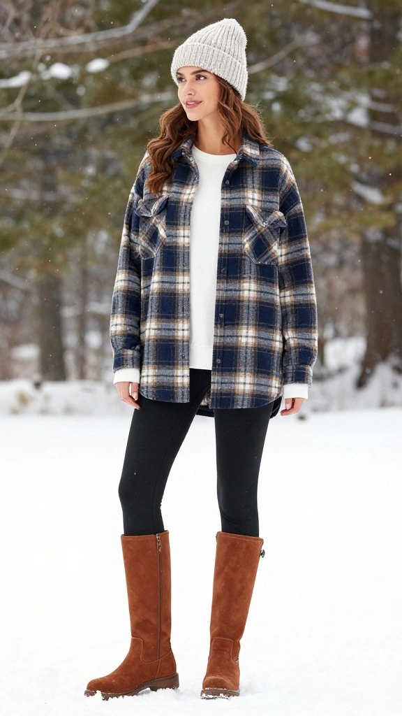 19 Must-Have Winter Travel Outfits for Fashion Lovers (Find Out What #1 Is!) - 10. Flannel Shirt Layering 1