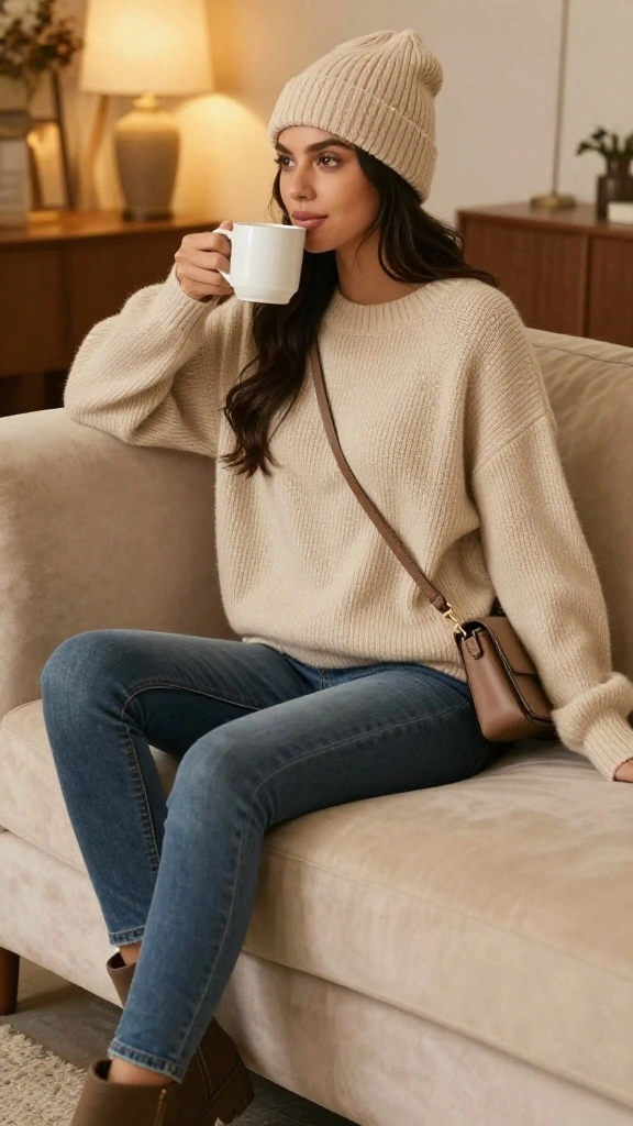 19 Must-Have Winter Travel Outfits for Fashion Lovers (Find Out What #1 Is!) - 12. Comfy Oversized Sweater 1