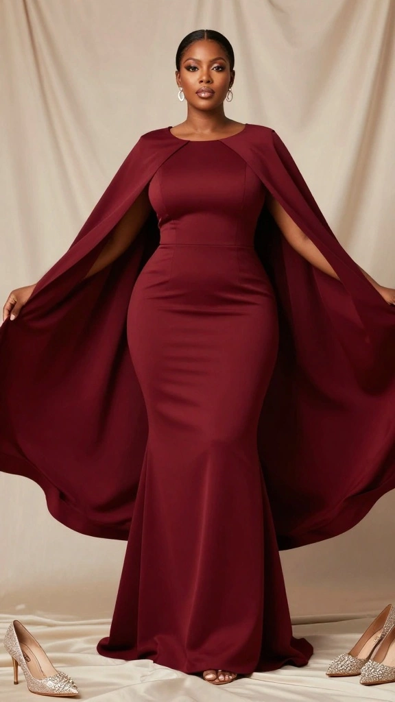 19 Stunning Plus Size Gowns for Every Formal Occasion - 11. You Won't Believe This One: The Cape Dress 1