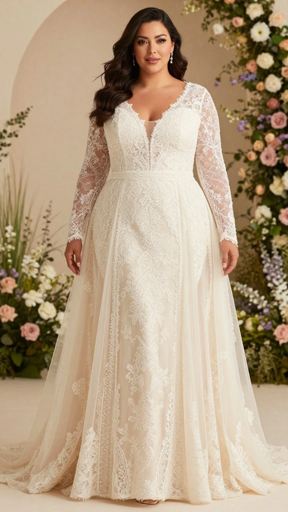 19 Stunning Plus Size Gowns for Every Formal Occasion - 4. Lace Elegance 1