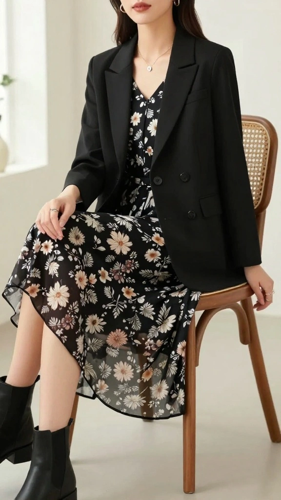 20 Chic Layering Techniques for the Office - 1. Blazers Over Dresses 1