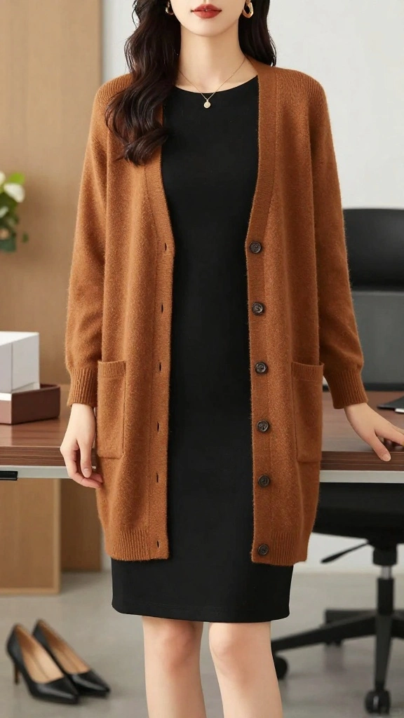 20 Chic Layering Techniques for the Office - 16. Brown and Black Combo 1