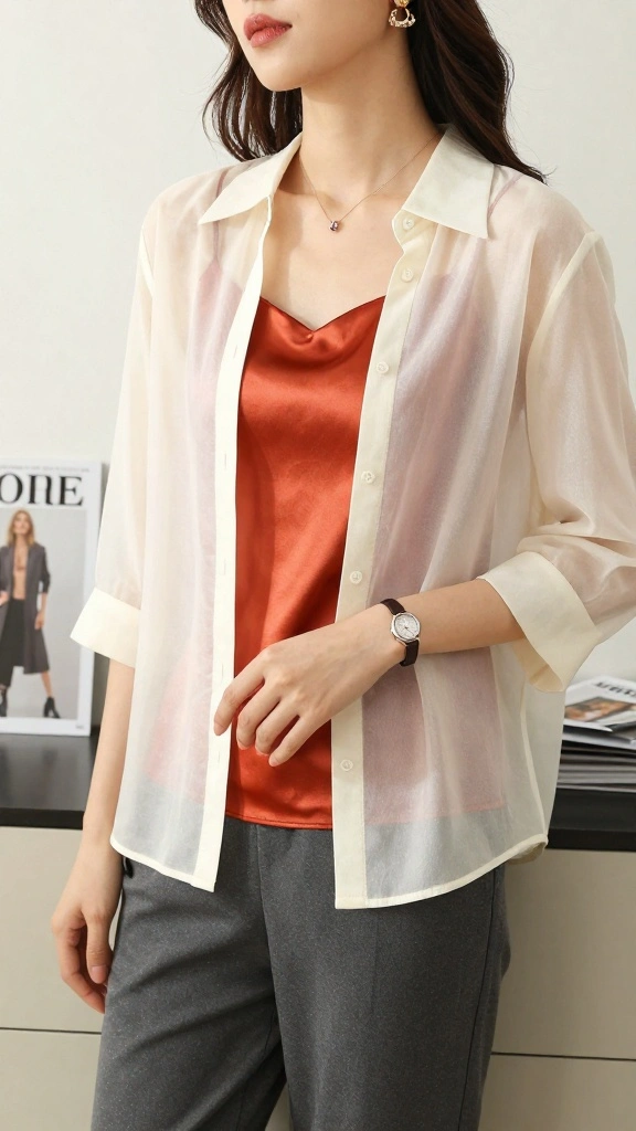 20 Chic Layering Techniques for the Office - 3. Layered Blouses and Camisoles 1