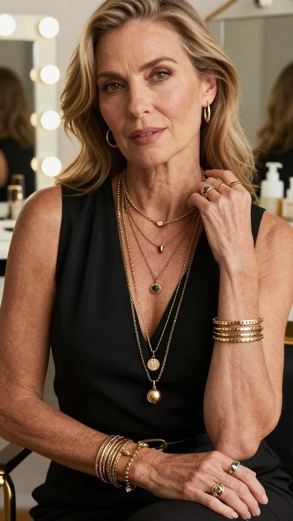 20 Effortless Style Tips for Older Women That'll Make You Look Fabulous! - 15. Layering Accessories 1