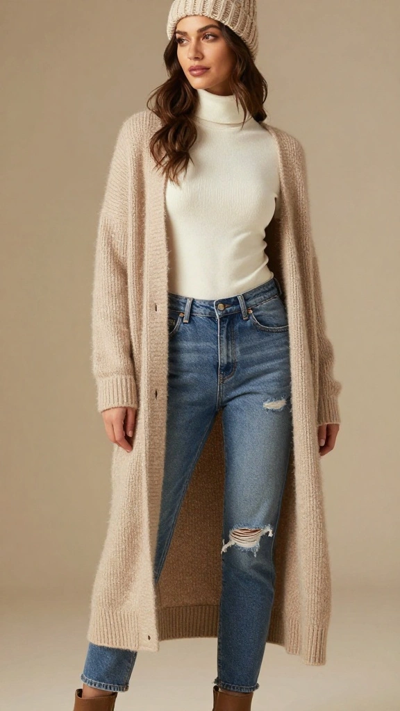 20 Genius Layering Techniques for Cold Weather That Will Make You Look Fabulous (Tip #12 Will Surprise You!) - 4. Layer with a Long Cardigan 1