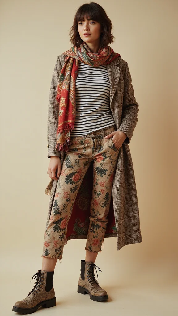 20 Genius Layering Techniques for Cold Weather That Will Make You Look Fabulous (Tip #12 Will Surprise You!) - 6. Play with Patterns 1