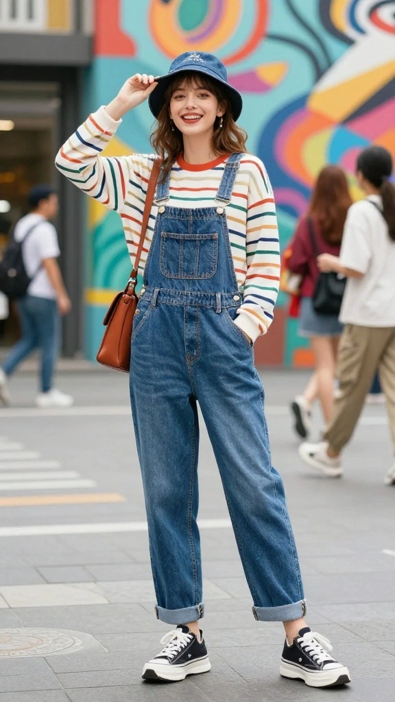 20 Must-Have Casual Fashion Looks for Outings This Season (Don't Miss #15!) - 3. Playful Denim Overalls with a Twist 1