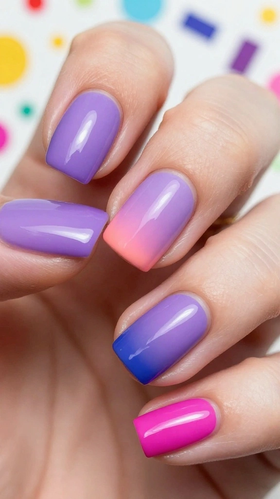 20 Ombre Nail Designs You Can Create at Home (Even If You're a Beginner!) - 11. Color Block Ombre 1