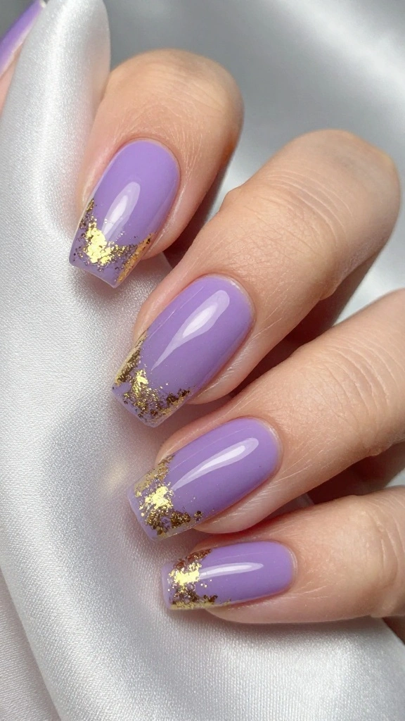 20 Ombre Nail Designs You Can Create at Home (Even If You're a Beginner!) - 12. Ombre with Foil Accents 1
