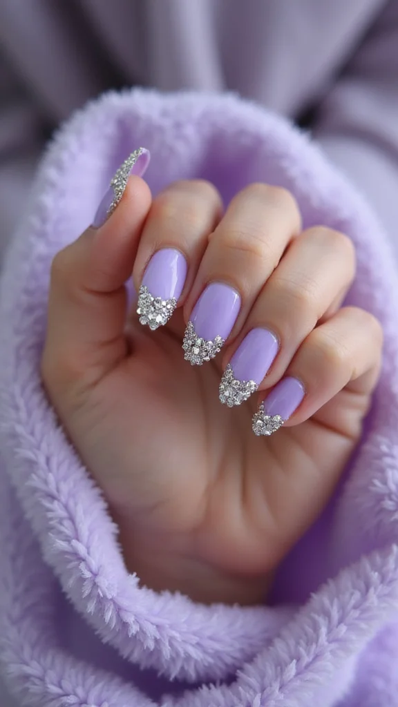 20 Ombre Nail Designs You Can Create at Home (Even If You're a Beginner!) - 13. Ombre with Rhinestones 1