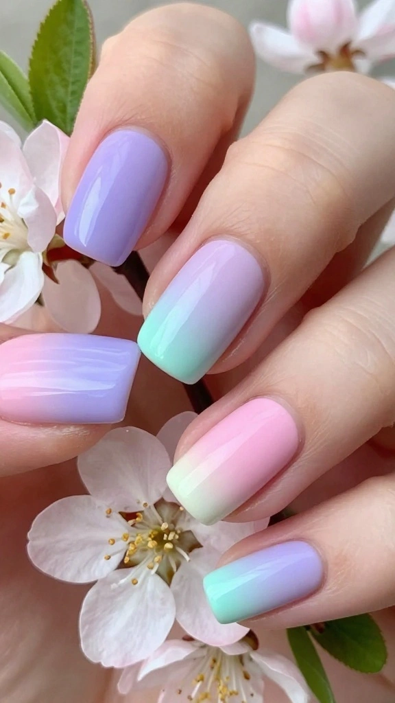 20 Ombre Nail Designs You Can Create at Home (Even If You're a Beginner!) - 3. Pastel Ombre 1