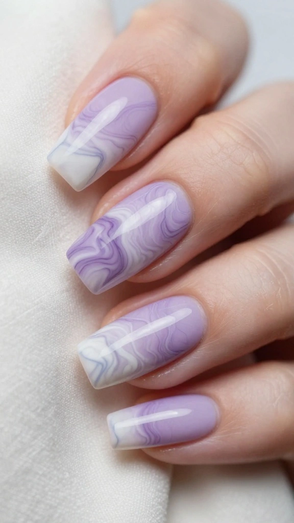 20 Ombre Nail Designs You Can Create at Home (Even If You're a Beginner!) - 9. Marble Ombre 1
