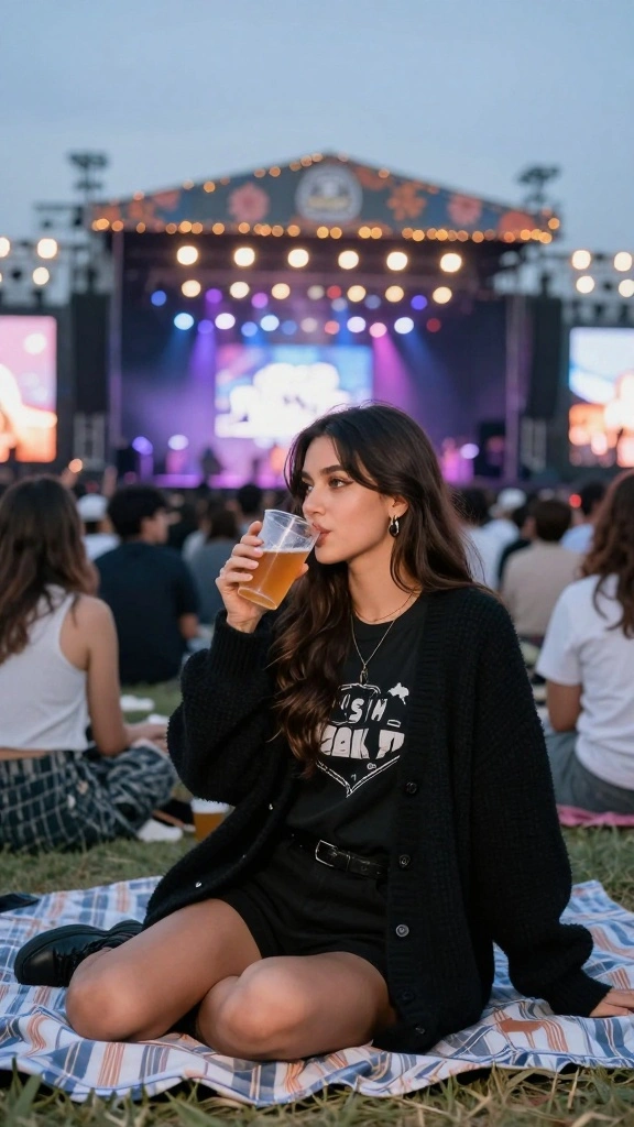 20 Outdoor Layering Ideas That Will Keep You Cozy and Chic - 2. Oversized Cardigans with Graphic Tees 1