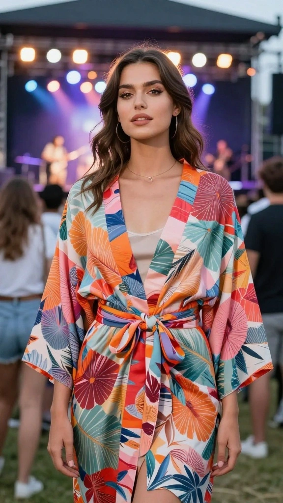 20 Outdoor Layering Ideas That Will Keep You Cozy and Chic - 8. Lightweight Kimono Over a Cami 1