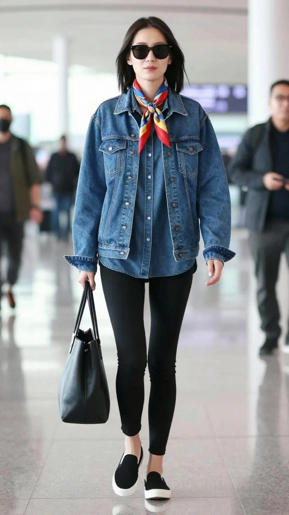 20 Stylish Travel Outfits That Will Make You the Envy of Every Passenger! - 3. Stylish Denim on Denim 1