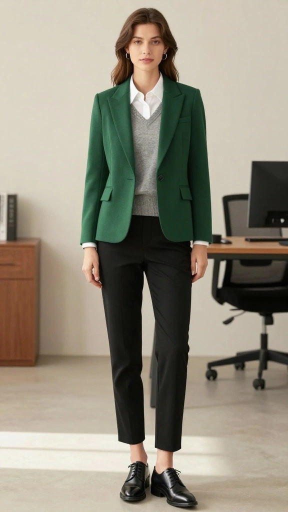 20 Stylish Winter Outfits That Will Keep You Warm and Polished! - 5. Classic Blazer with Layered Tops 1