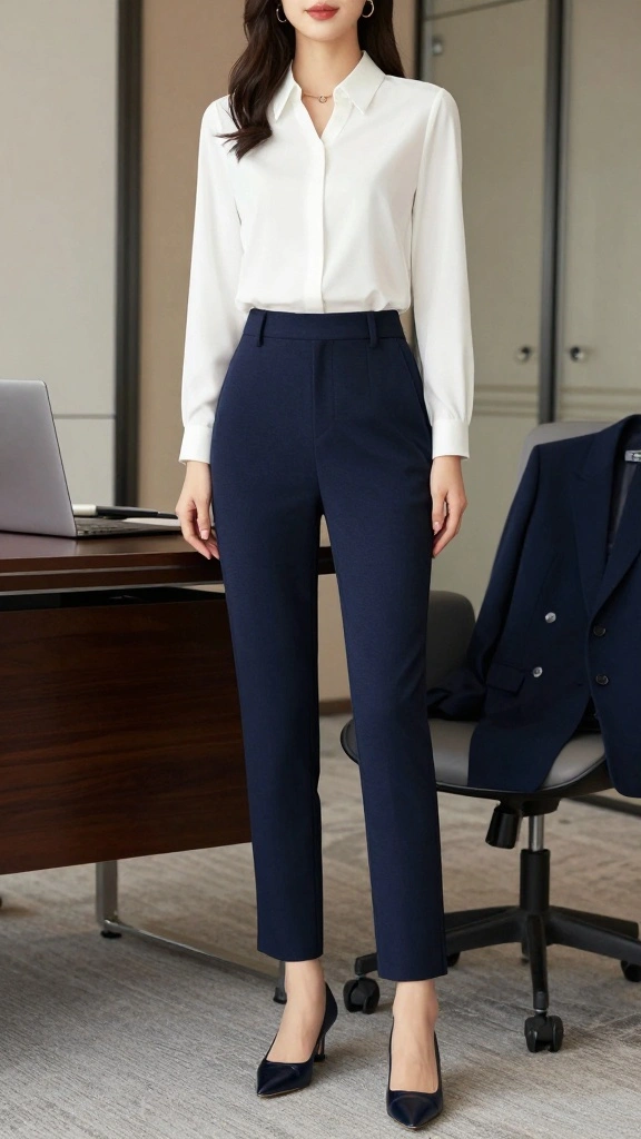 20 Stylish Winter Outfits That Will Keep You Warm and Polished! - 9. Elegant Wool Blend Dress Pants 1