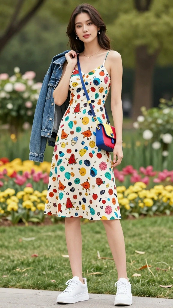 21 Chic Casual Date Night Outfits Perfect for Any Occasion - 2. Flirty Dress with Sneakers 1