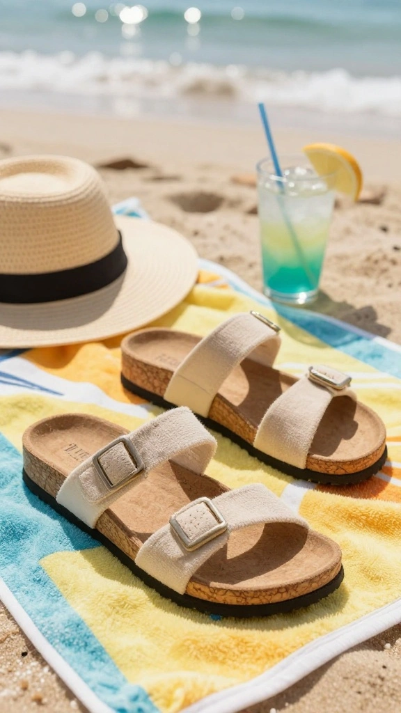 21 Comfortable Summer Sandals for Curvy Figures That Go with Every Casual Outfit! - 10. Cozy Cork Sandals 1