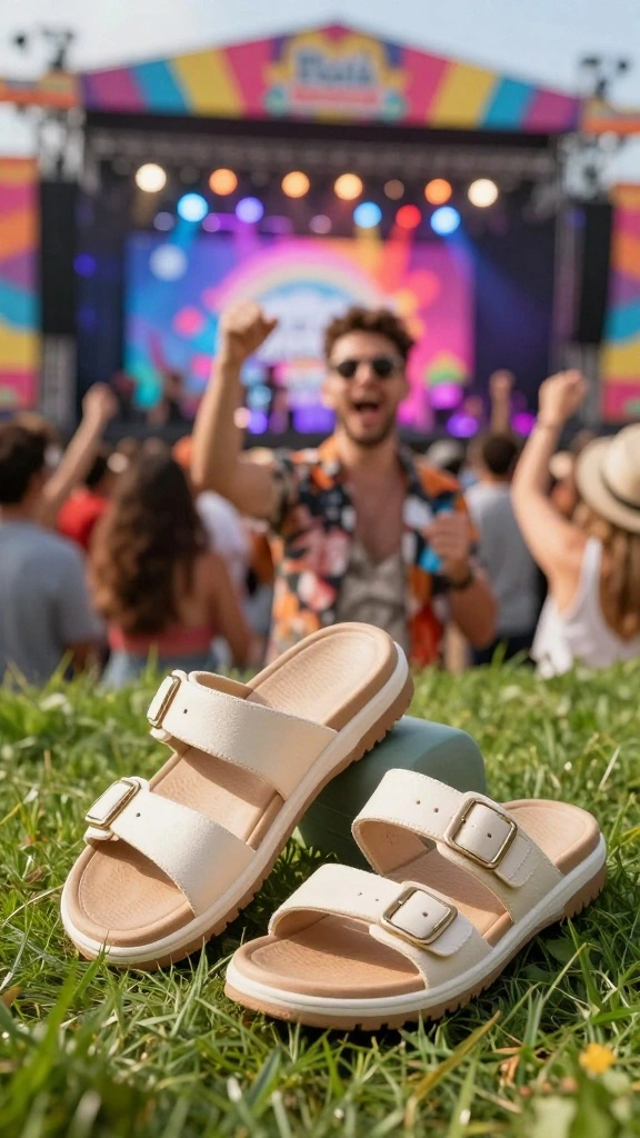 21 Fashion-Forward Comfortable Concert Shoes You Need to Own! - 19. Soft Slide Sandals 1