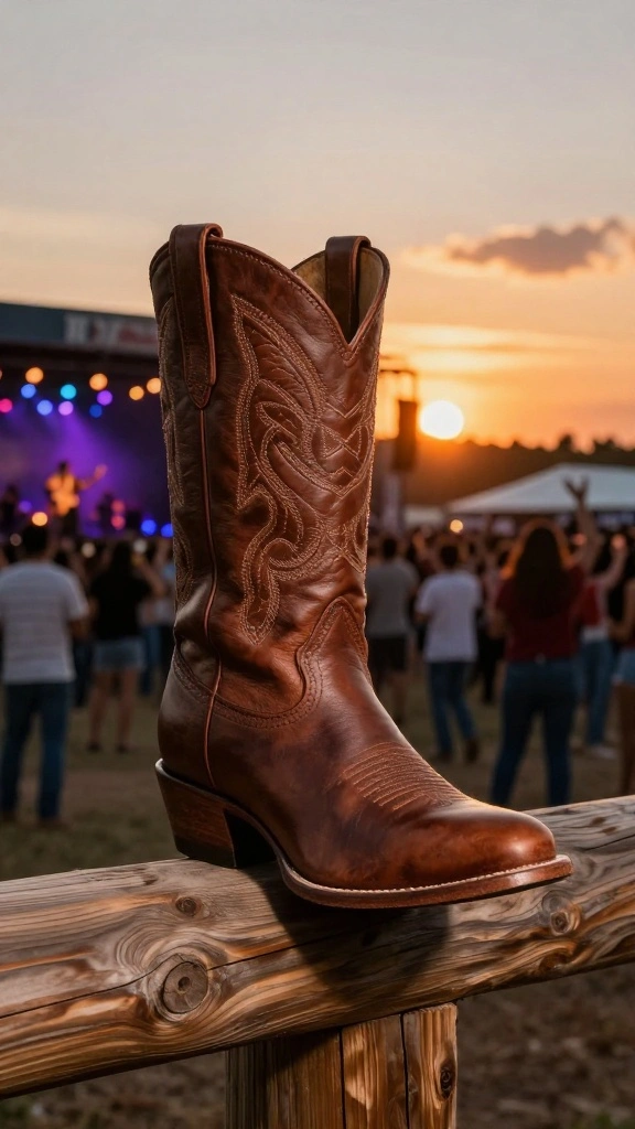 21 Fashion-Forward Comfortable Concert Shoes You Need to Own! - 3. Classic Cowboy Boots 1