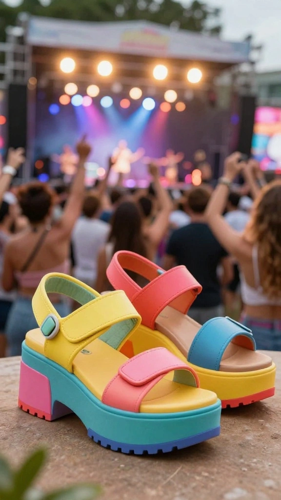 21 Fashion-Forward Comfortable Concert Shoes You Need to Own! - 4. Chunky Platform Sandals 1