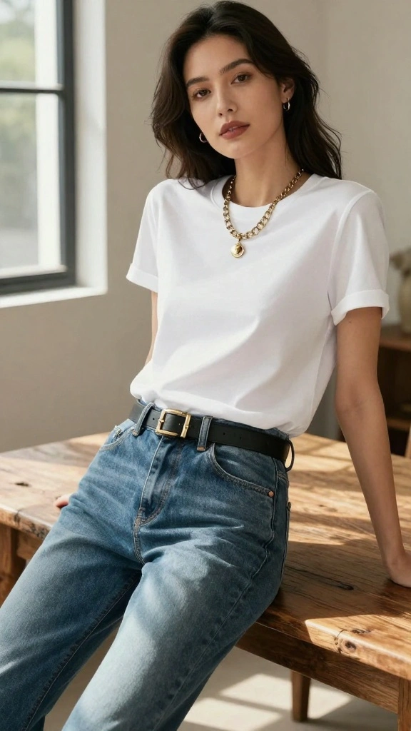 22 Curvy Casual Styles That Celebrate Every Curve - 1. The Classic White Tee and Jeans 1