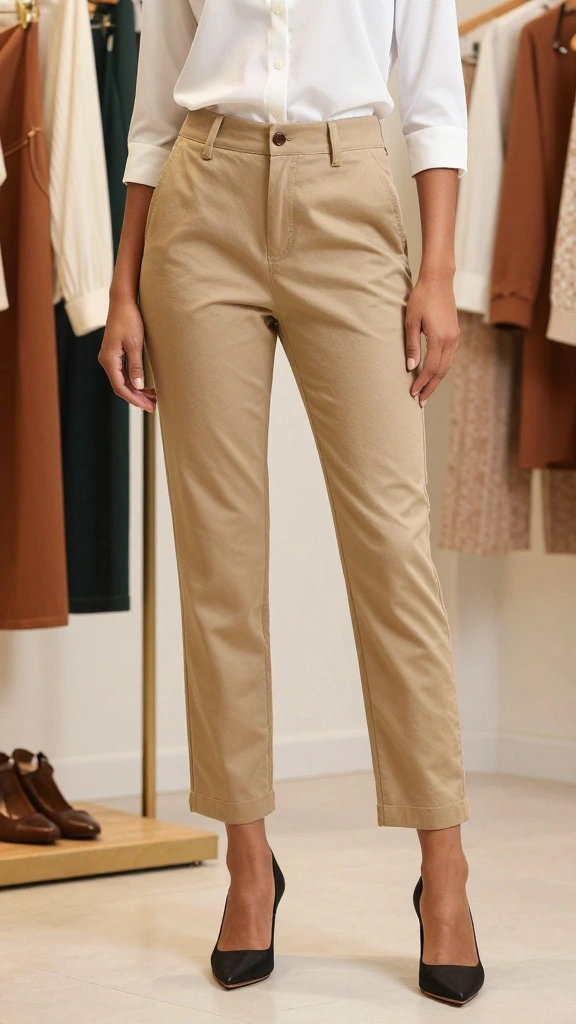 22 Curvy Casual Styles That Celebrate Every Curve - 19. Casual Chino Pants 1