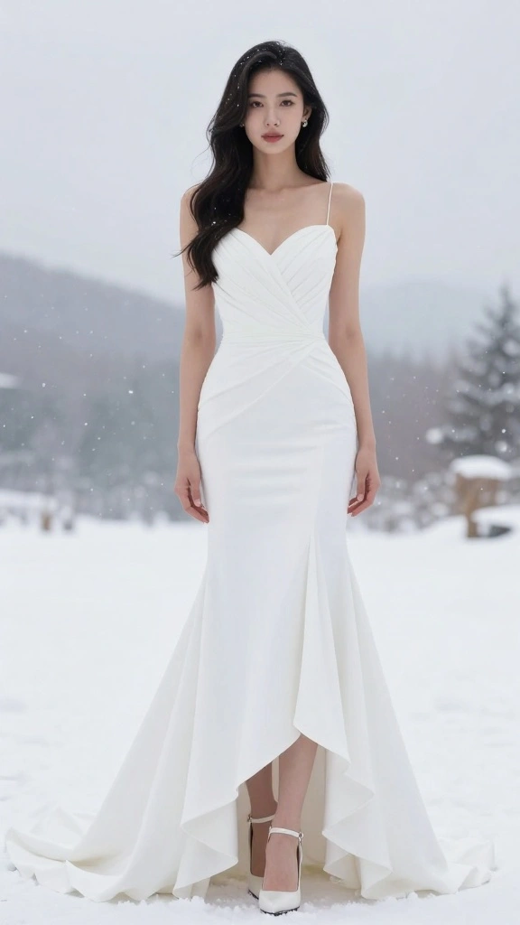 22 Inspiring Winter Bridal Styles That Will Melt Your Heart (Get Ready for #9!) - 17. Asymmetrical Beauty: Unique Hemlines 1