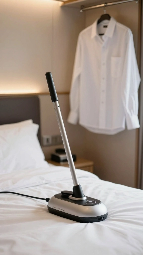 22 Stylish Travel Attire Hacks That Will Transform Your Travel Looks Instantly! - 12. Use a Compact Travel Steamer 1