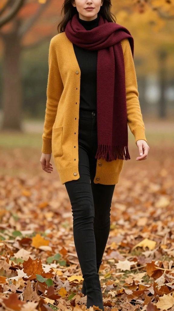 24 Autumn Outfits That Will Elevate Your Layering Game to a Whole New Level! - 14. Utilizing Fall Colors in Layering 1
