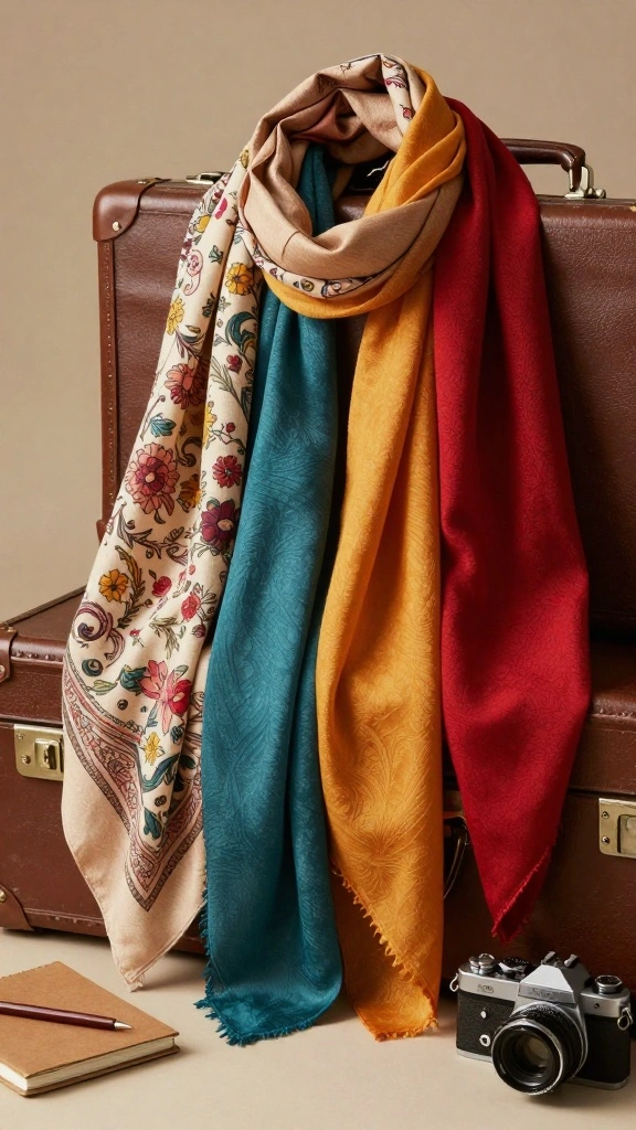 25 Practical Travel Accessories That Don't Compromise on Style! - 2. Versatile Scarves 1