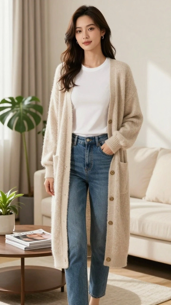 25 Sophisticated Layering Techniques for 40+ Women That Scream Elegance! - 1. The Artful Cardigan 1