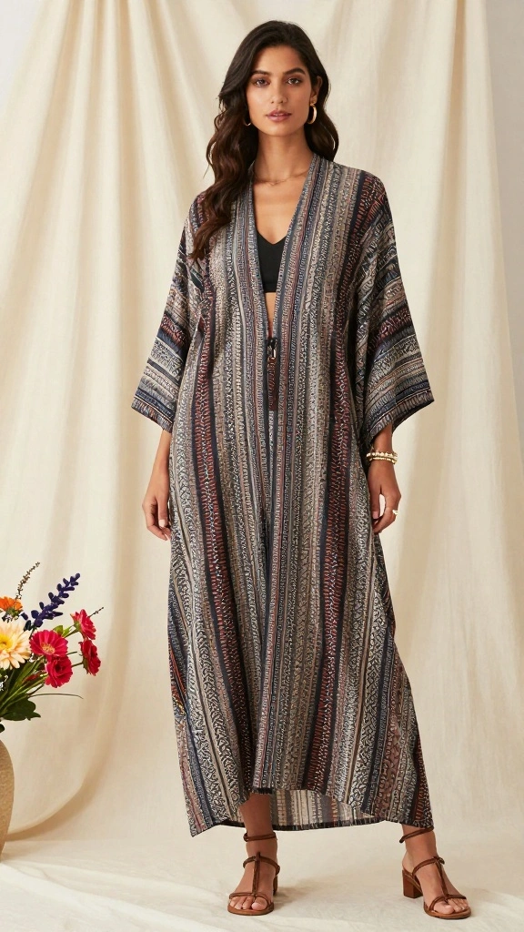 28 Complementing Shapes for All Body Types That Transform Your Everyday Look! - 18. Kimono Dresses: Flowing and Fashionable 1