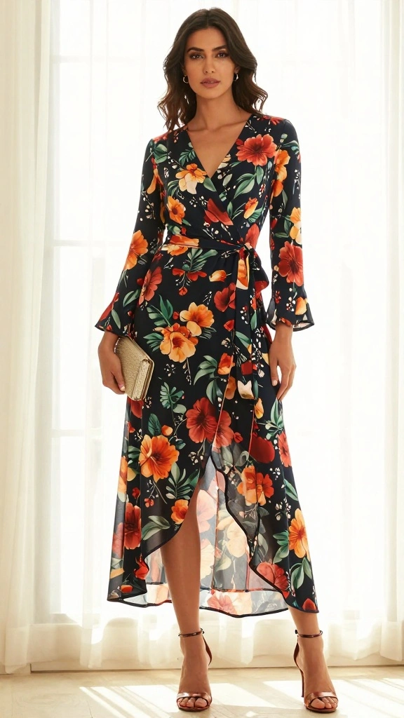 28 Complementing Shapes for All Body Types That Transform Your Everyday Look! - 2. Wrap Dresses: Timeless Charm 1