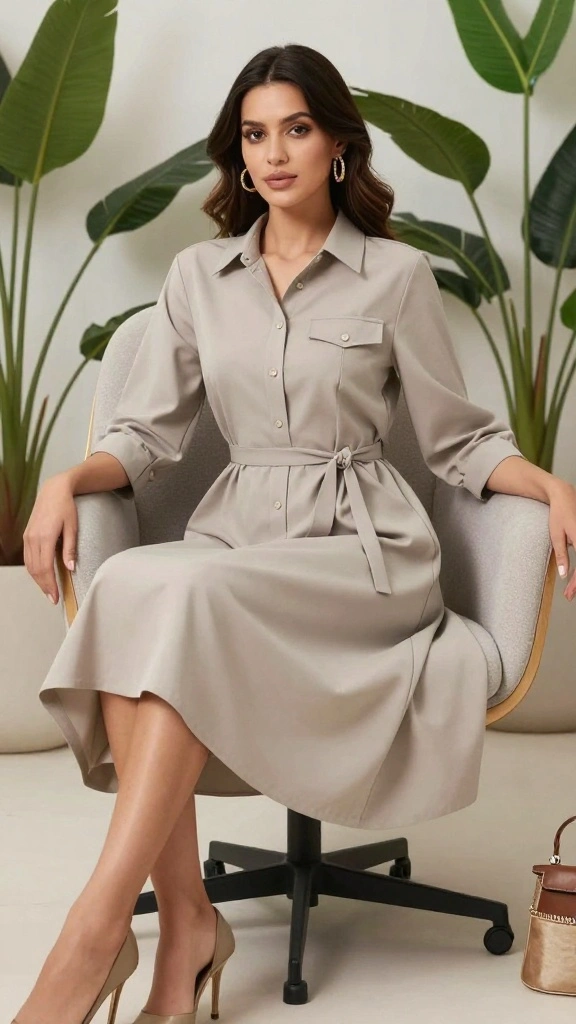 28 Complementing Shapes for All Body Types That Transform Your Everyday Look! - 20. Shirt Dresses: Chic and Versatile 1