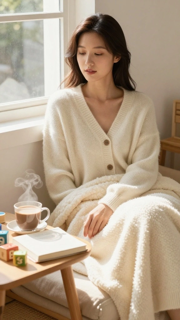 9 Cozy Nursing Loungewear Outfits You’ll Want to Wear All Day Long! - 3. Cozy Cardigan Layering 1