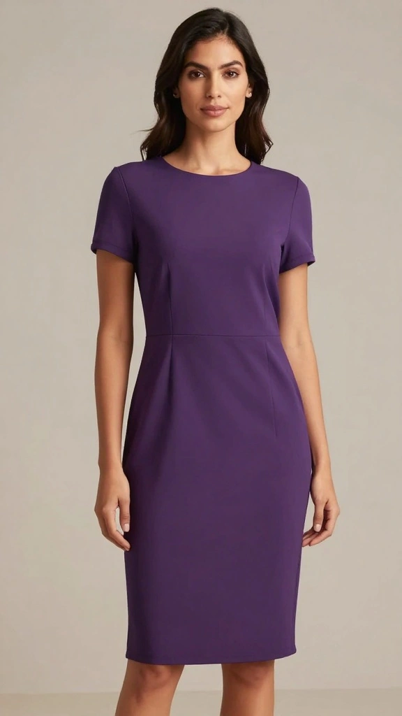  Affordable Purple Dresses for Bridesmaids That Are Total Show-Stoppers - 11. Simple Purple Shift Dress 1