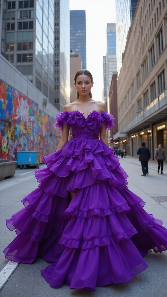  Affordable Purple Dresses for Bridesmaids That Are Total Show-Stoppers - 4. Bold Purple Ruffle Statement 1