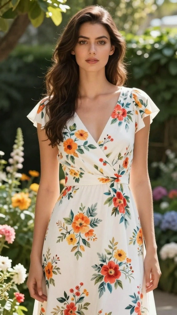 Can You Wear White as a Guest? 15 Stunning Looks to Try! - 11. White Floral Print Dress 1