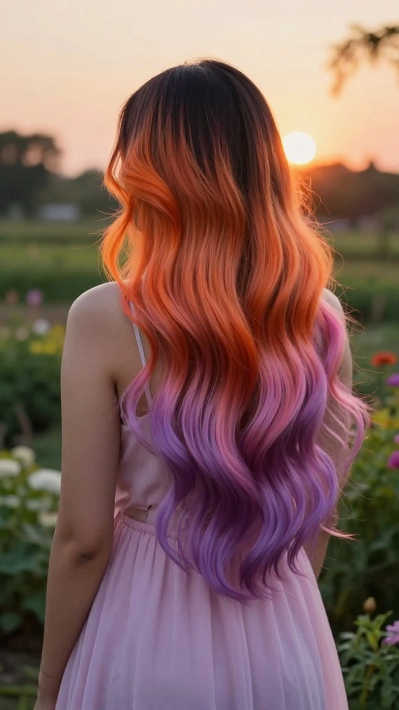 Explore 2026's Most 16 Unique Hair Color Inspirations (Wait Until You See #3!) - 3. Sunset Ombre 1