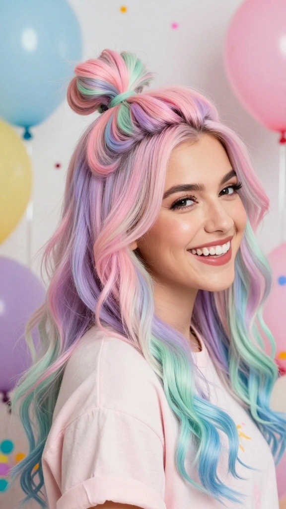 Explore 2026's Most 16 Unique Hair Color Inspirations (Wait Until You See #3!) - 5. Pastel Rainbow 1
