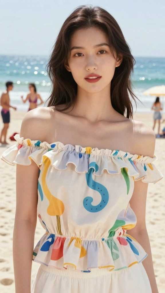  Flattering Modest Plus Size Beach Cover-Ups That Will Boost Your Confidence on the Sand! - 7. Playful Off-Shoulder Top 1