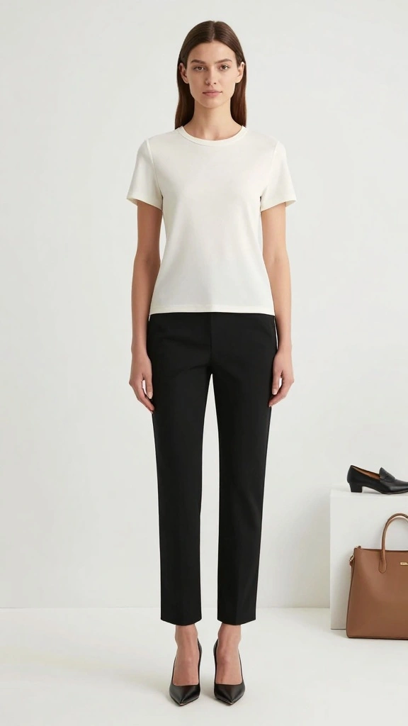 How to Style Black Dress Pants and Heels for Work, Dinner, and Events - 9. Minimalist Approach 1